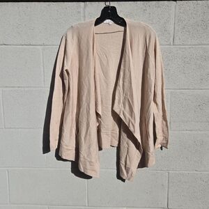 LOFT Women's Light Pink Open Front Cardigan
